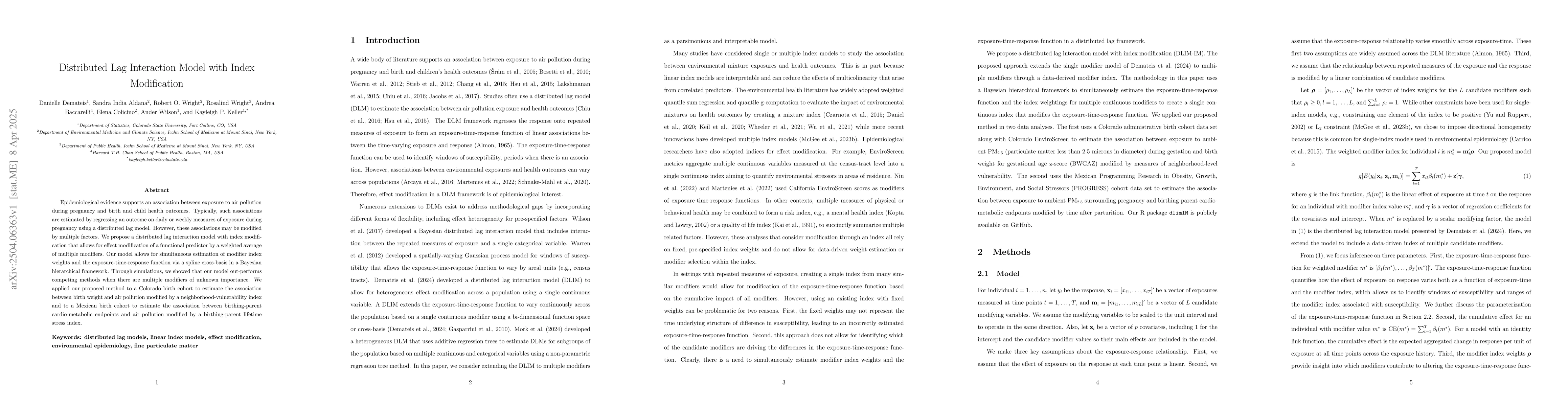 Thumbnail for Distributed Lag Interaction Model with Index Modification