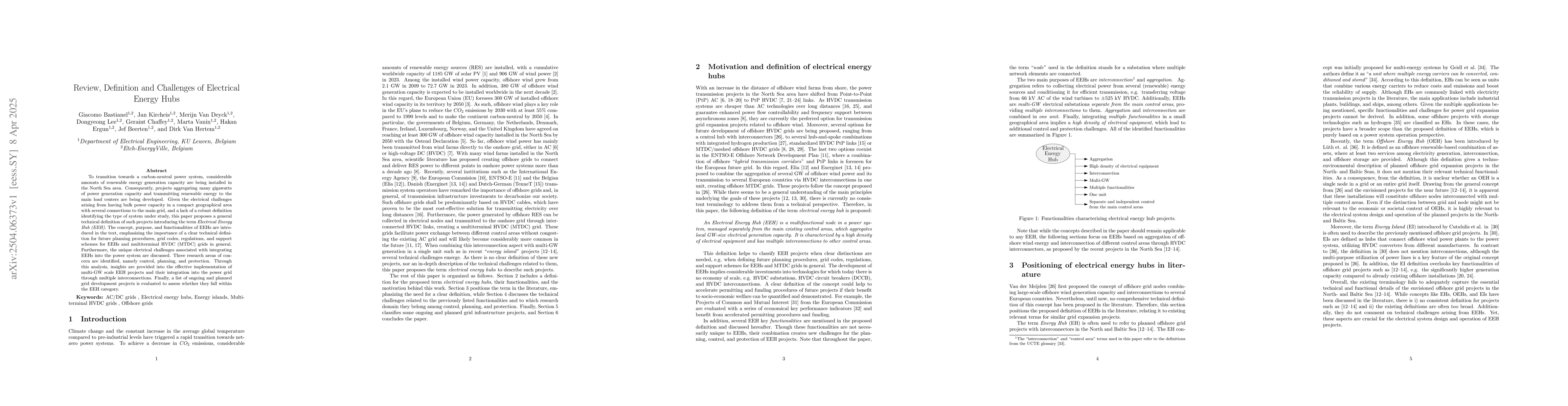 Thumbnail for Review, Definition and Challenges of Electrical Energy Hubs