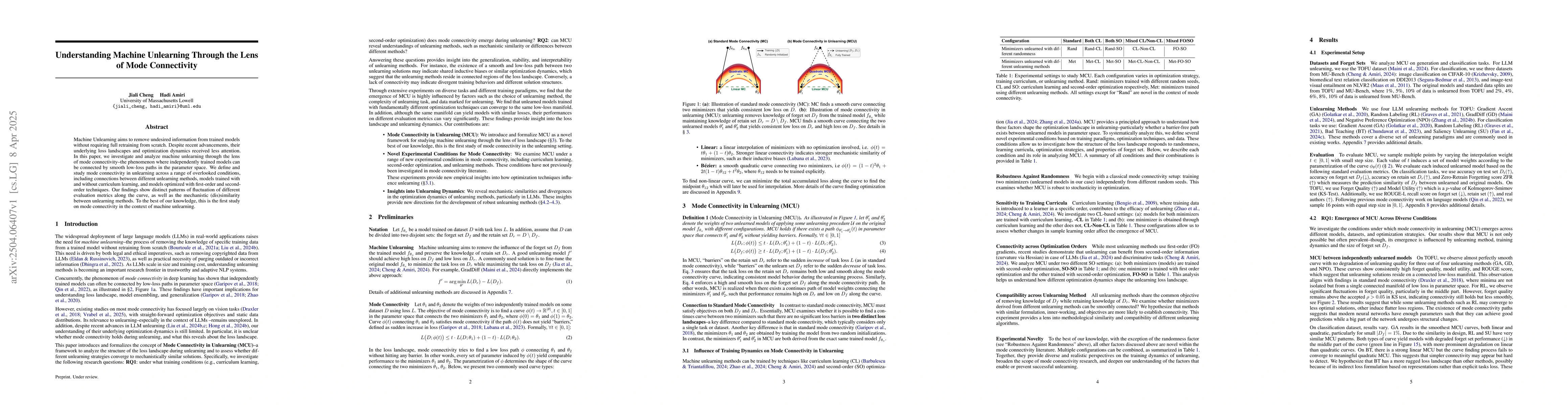 Thumbnail for Understanding Machine Unlearning Through the Lens of Mode Connectivity