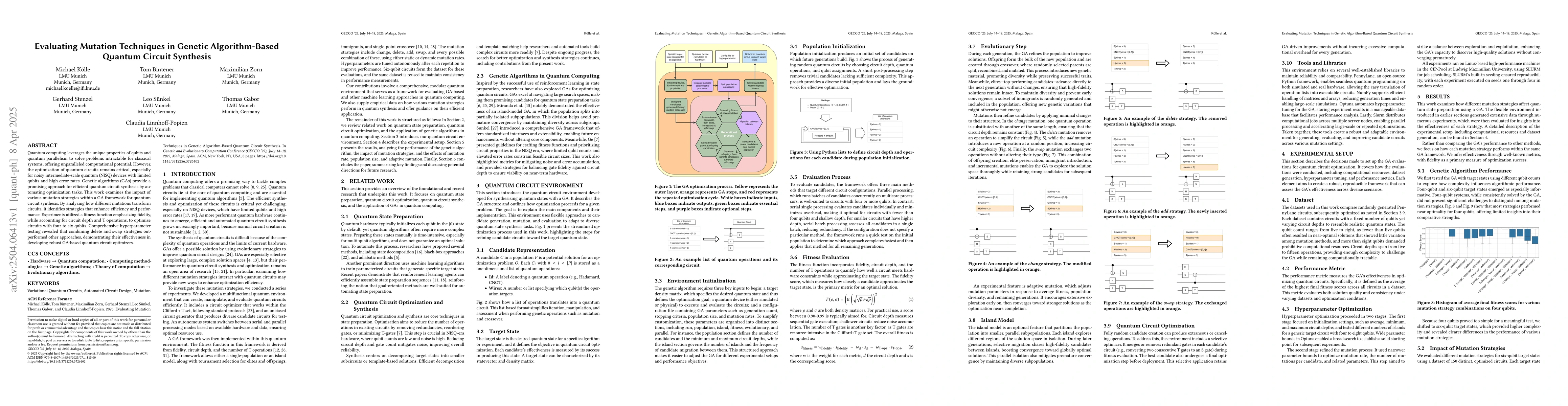 Thumbnail for Evaluating Mutation Techniques in Genetic Algorithm-Based Quantum
  Circuit Synthesis