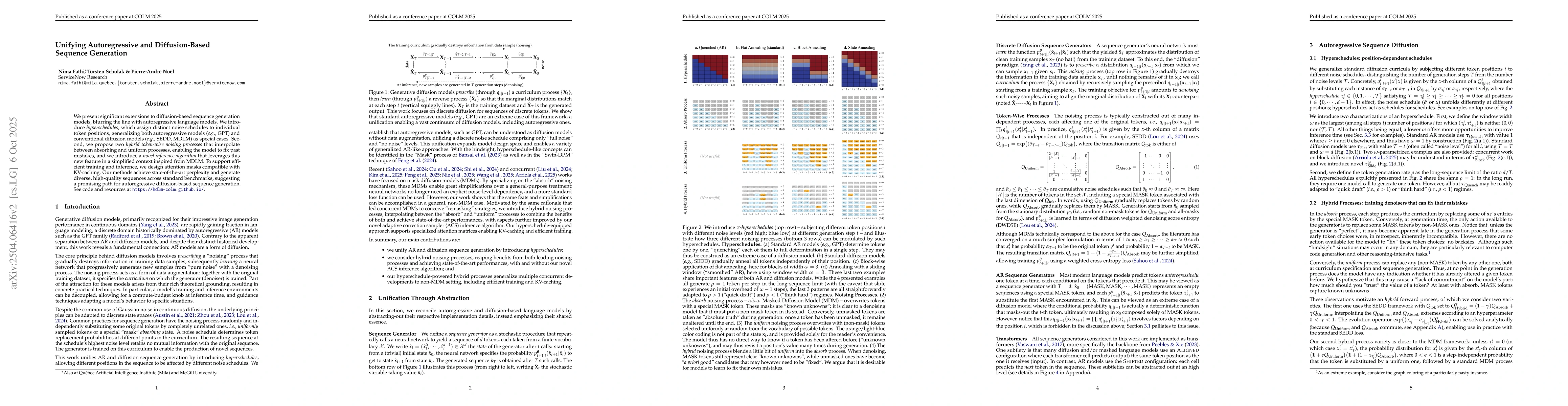 Thumbnail for Unifying Autoregressive and Diffusion-Based Sequence Generation