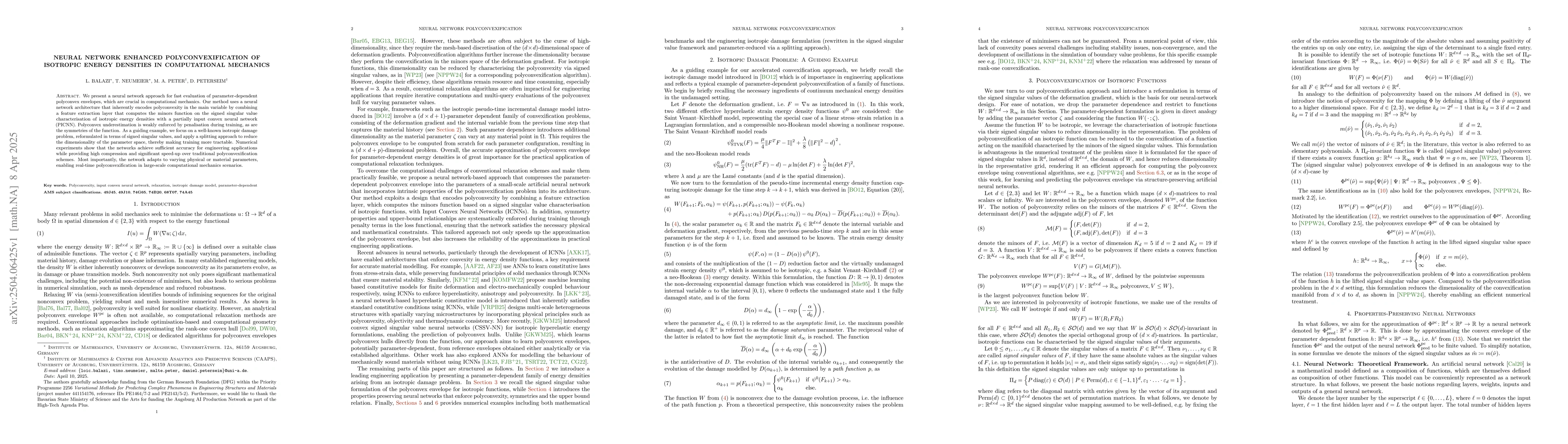 Thumbnail for Neural Network Enhanced Polyconvexification of Isotropic Energy
  Densities in Computational Mechanics