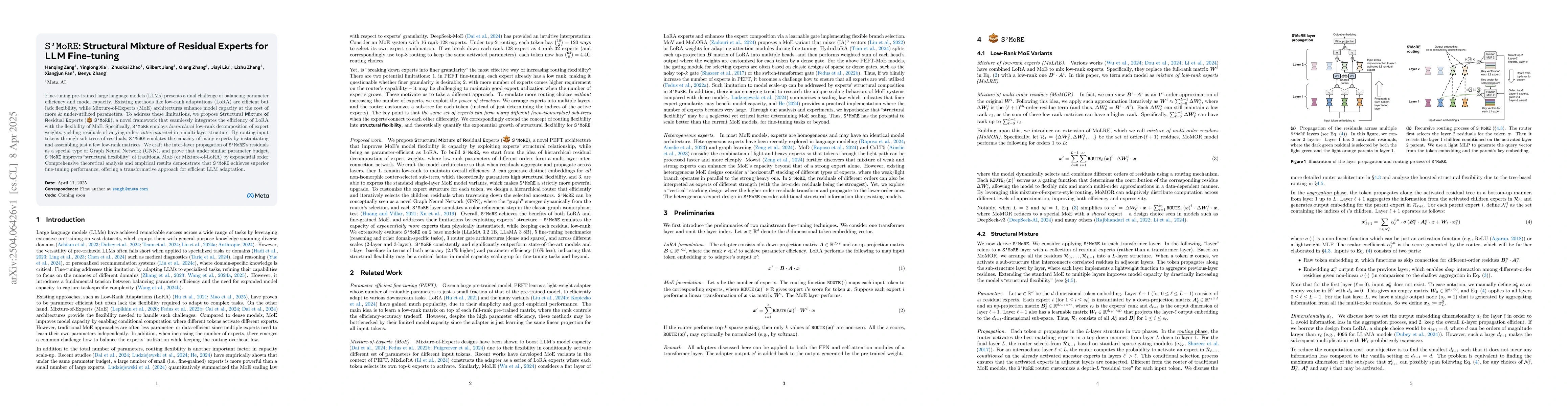 Thumbnail for S'MoRE: Structural Mixture of Residual Experts for LLM Fine-tuning