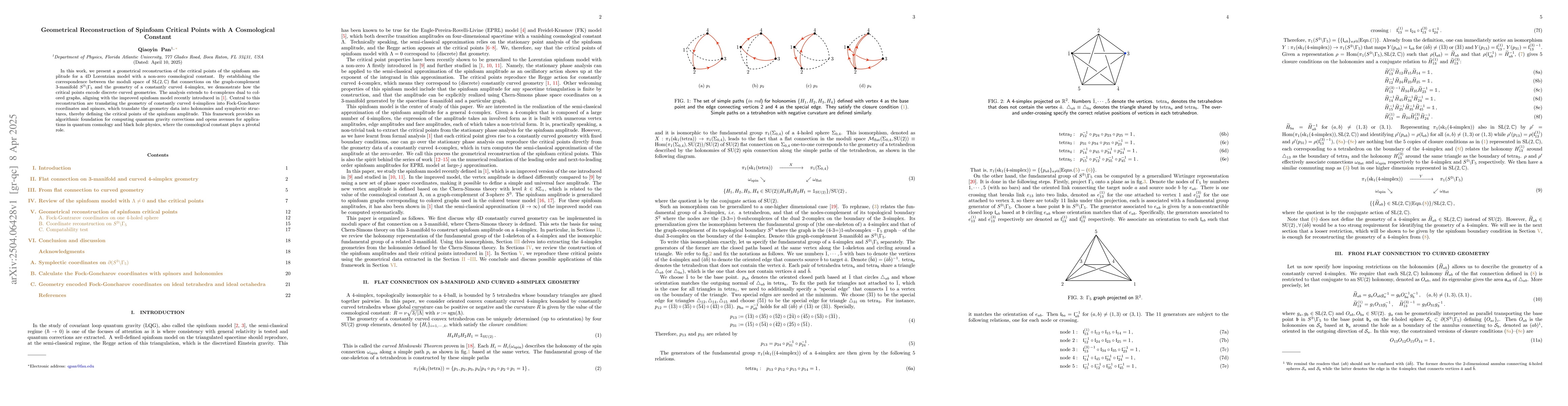 Thumbnail for Geometrical Reconstruction of Spinfoam Critical Points with A
  Cosmological Constant