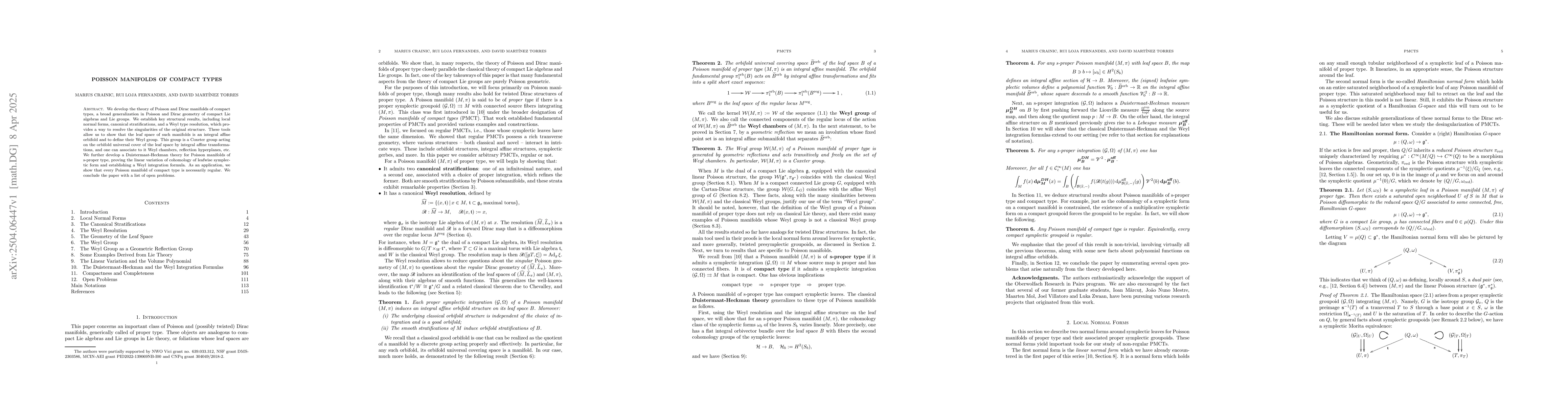 Thumbnail for Poisson Manifolds of Compact Types