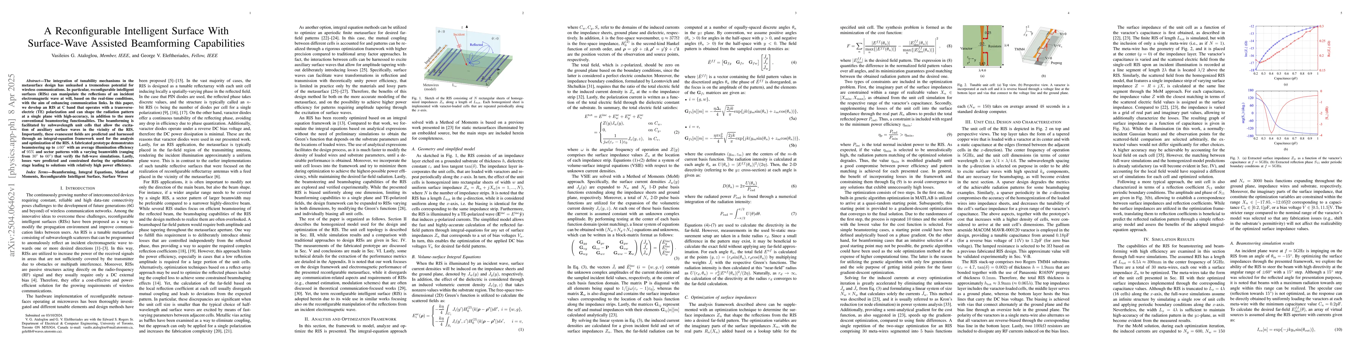 Thumbnail for A Reconfigurable Intelligent Surface With Surface-Wave Assisted
  Beamforming Capabilities