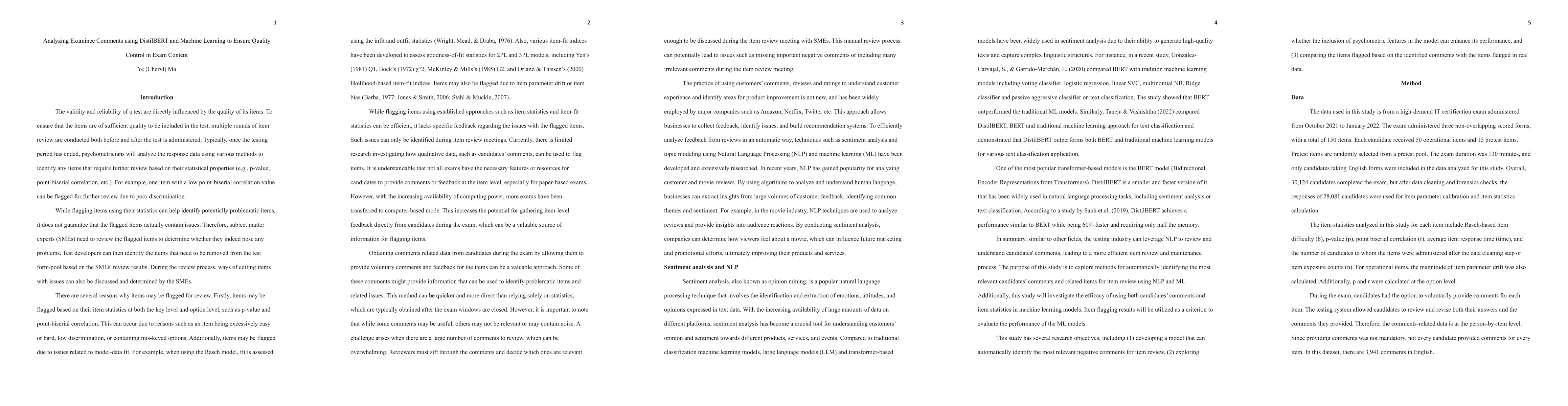 Thumbnail for Analyzing Examinee Comments using DistilBERT and Machine Learning to
  Ensure Quality Control in Exam Content