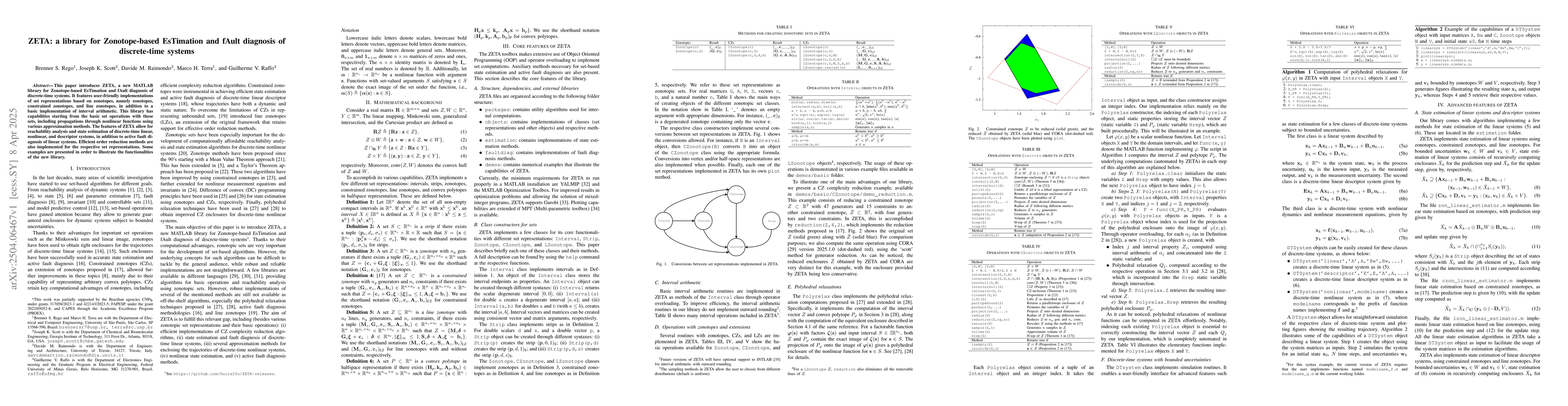 Thumbnail for ZETA: a library for Zonotope-based EsTimation and fAult diagnosis of
  discrete-time systems