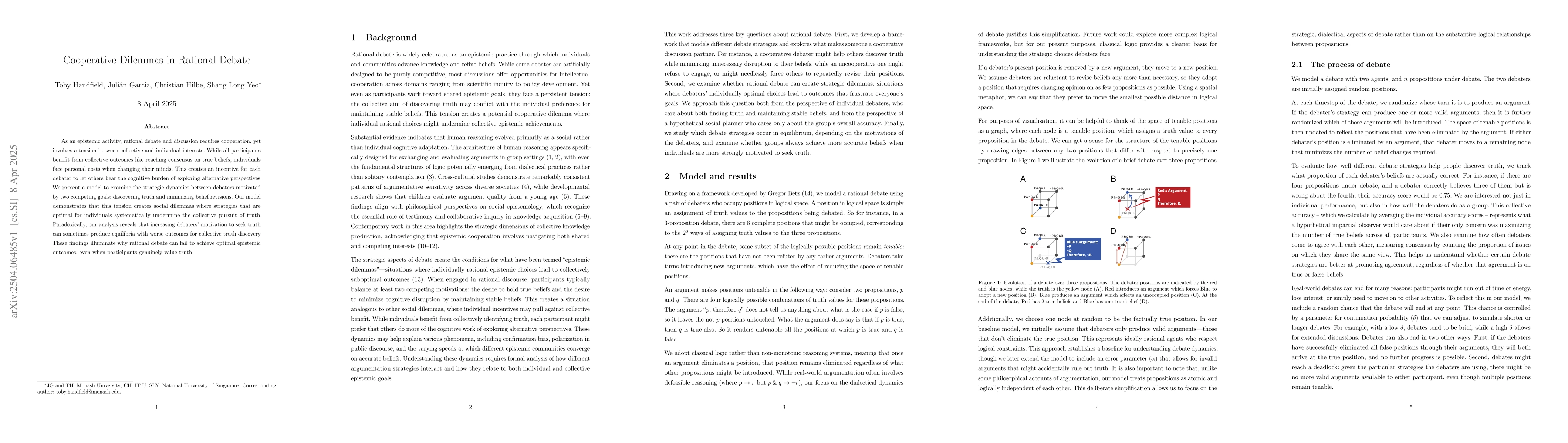 Thumbnail for Cooperative Dilemmas in Rational Debate