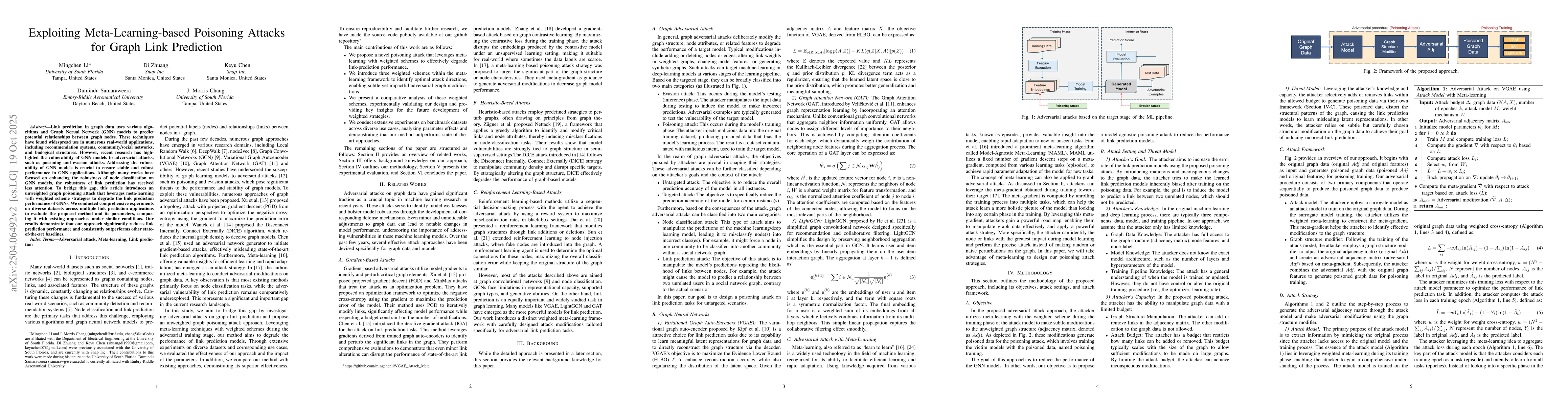 Thumbnail for Exploiting Meta-Learning-based Poisoning Attacks for Graph Link
  Prediction