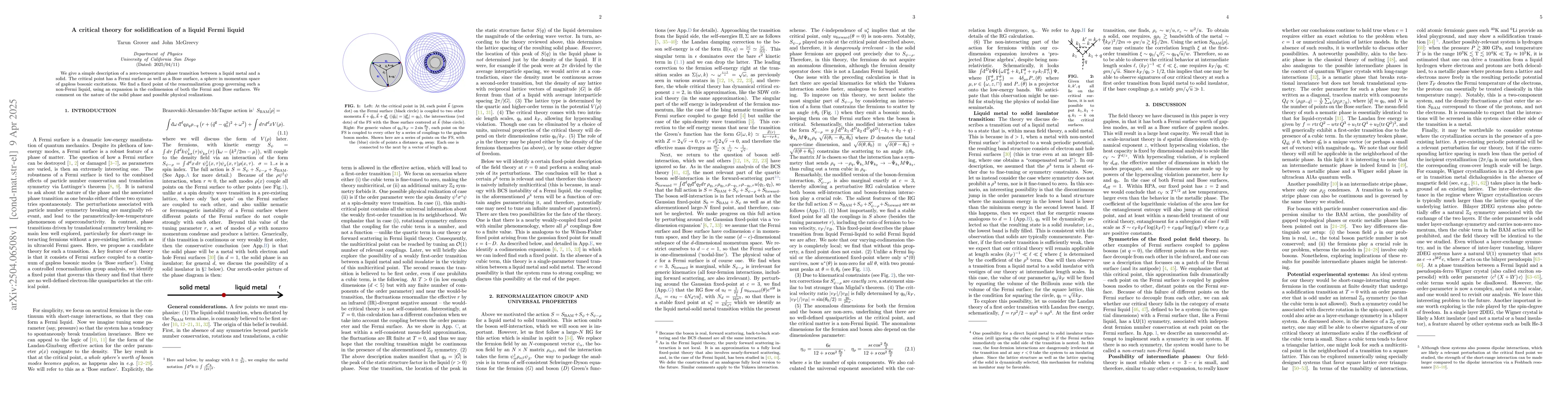 Thumbnail for A critical theory for solidification of a liquid Fermi liquid