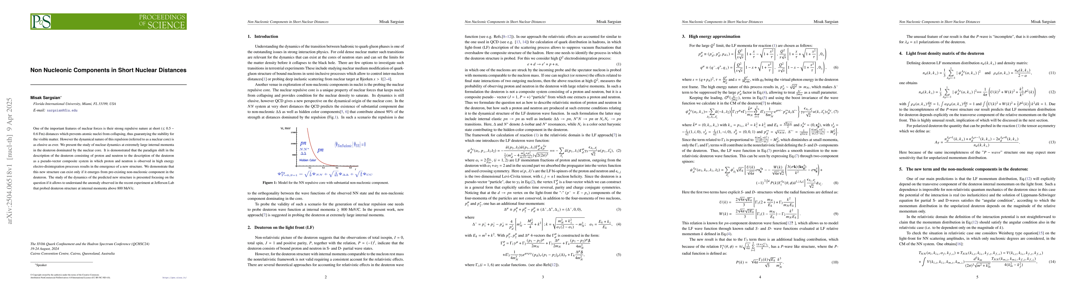Thumbnail for Non Nucleonic Components in Short Nuclear Distances