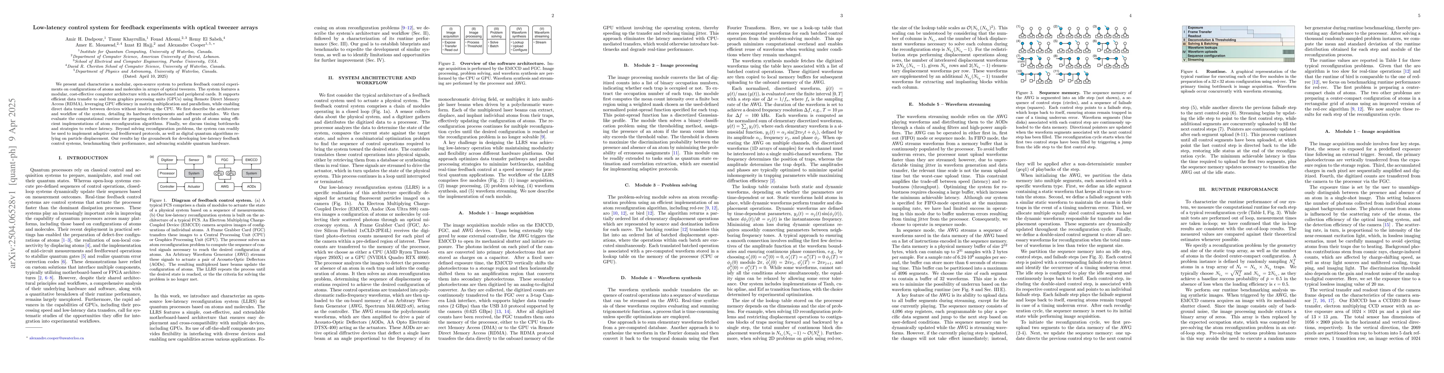 Thumbnail for Low-latency control system for feedback experiments with optical tweezer
  arrays