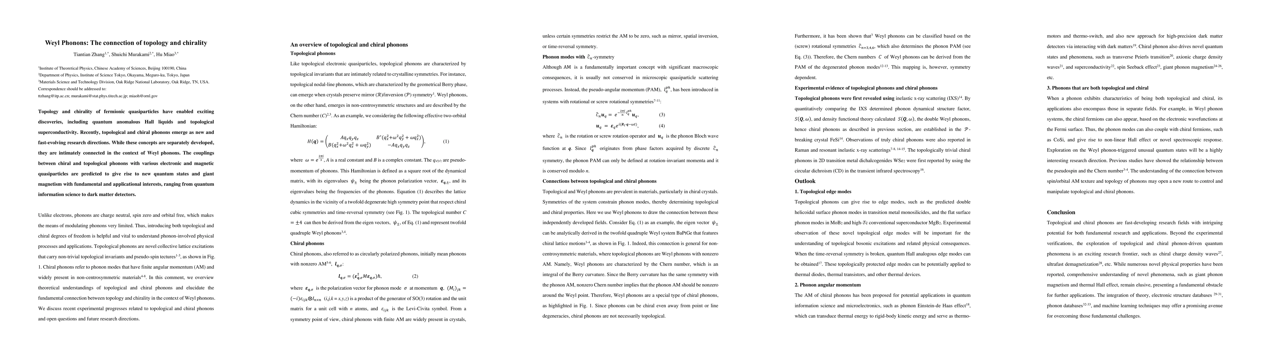 Thumbnail for Weyl Phonons: The connection of topology and chirality