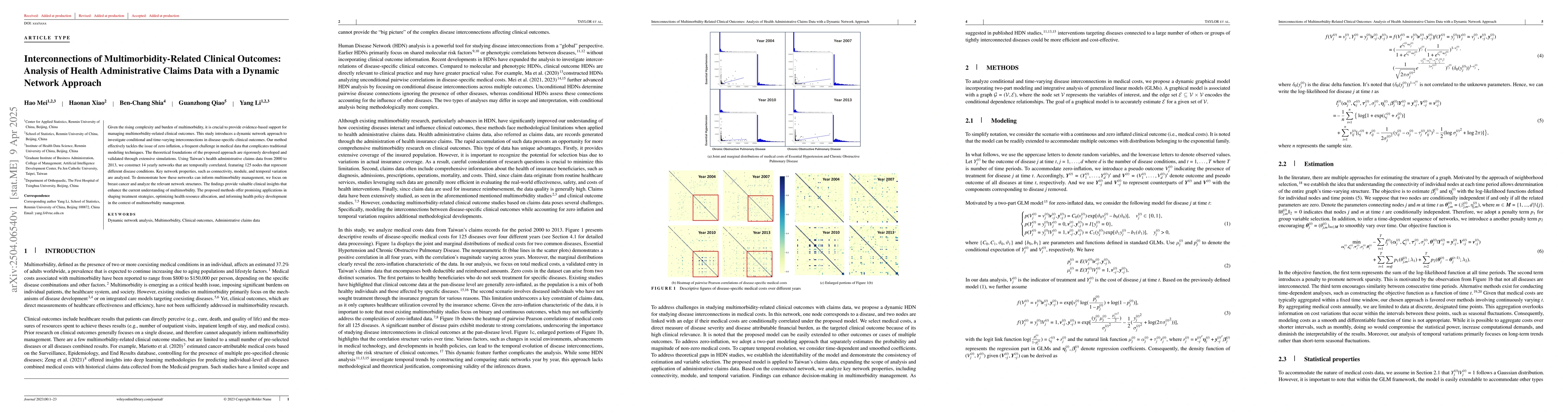 Thumbnail for Interconnections of Multimorbidity-Related Clinical Outcomes: Analysis
  of Health Administrative Claims Data with a Dynamic Network Approach