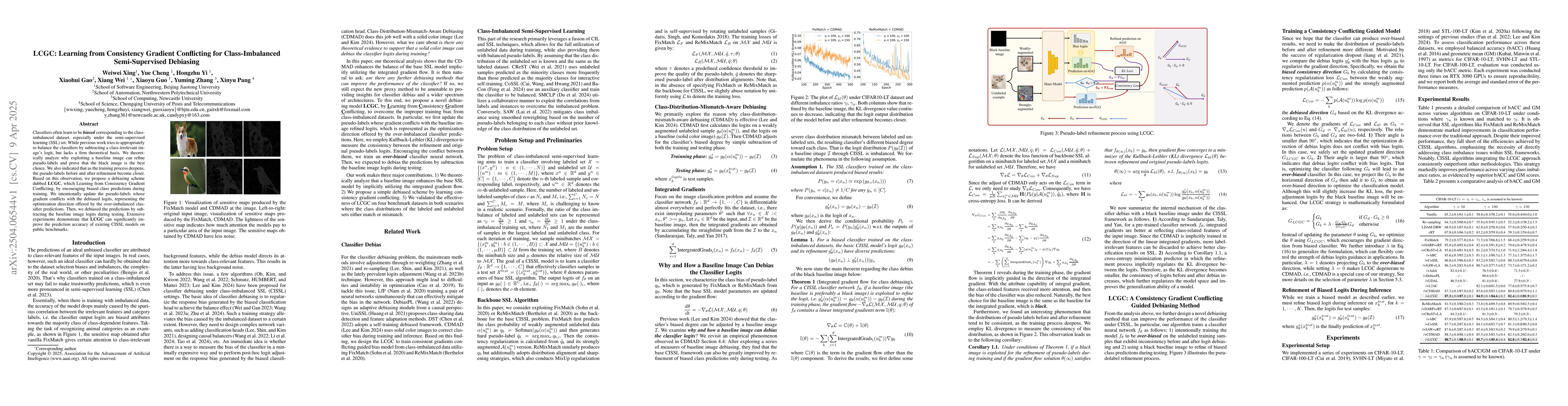 Thumbnail for LCGC: Learning from Consistency Gradient Conflicting for
  Class-Imbalanced Semi-Supervised Debiasing