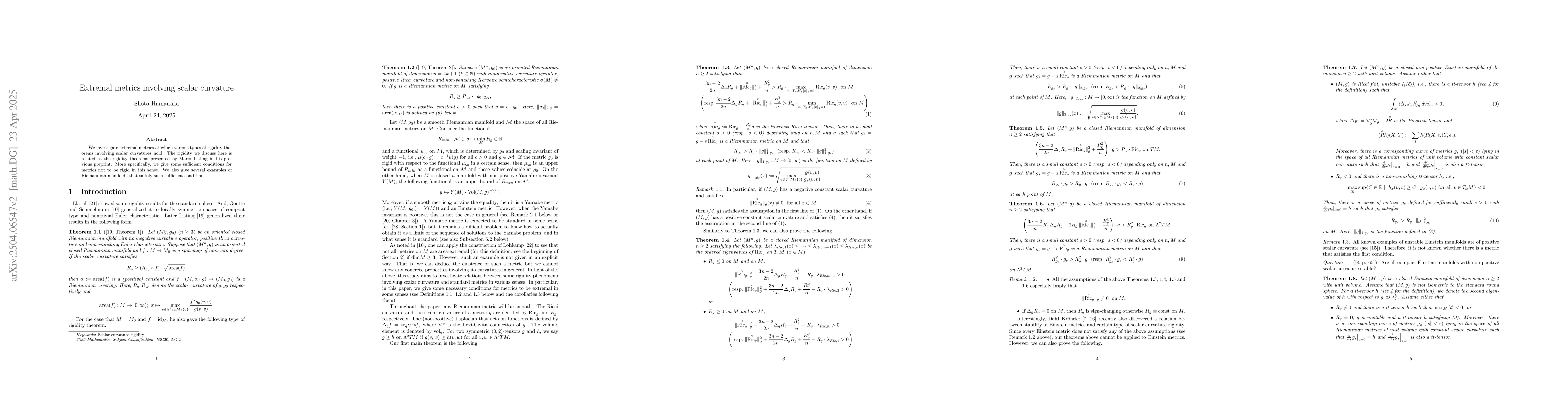 Thumbnail for Extremal metrics involving scalar curvature