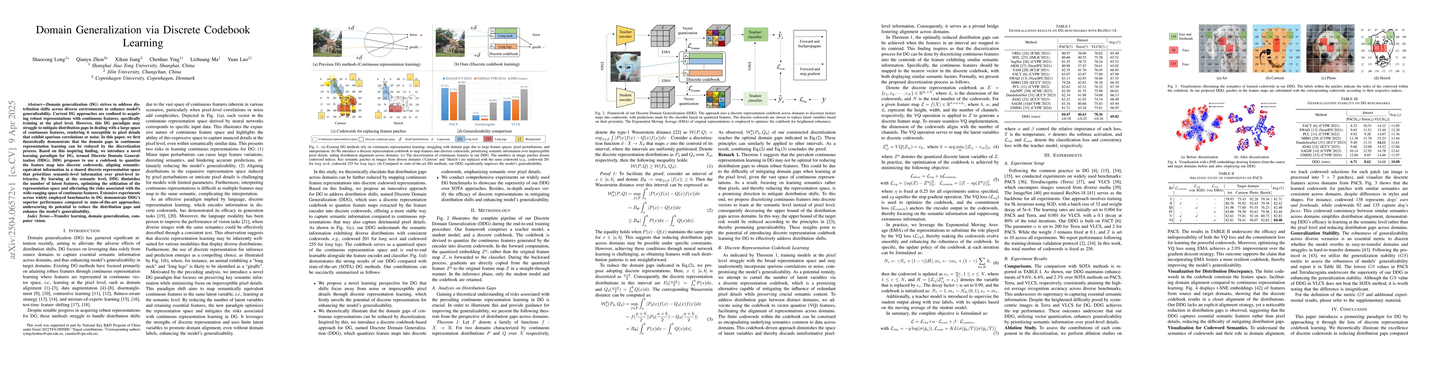 Thumbnail for Domain Generalization via Discrete Codebook Learning