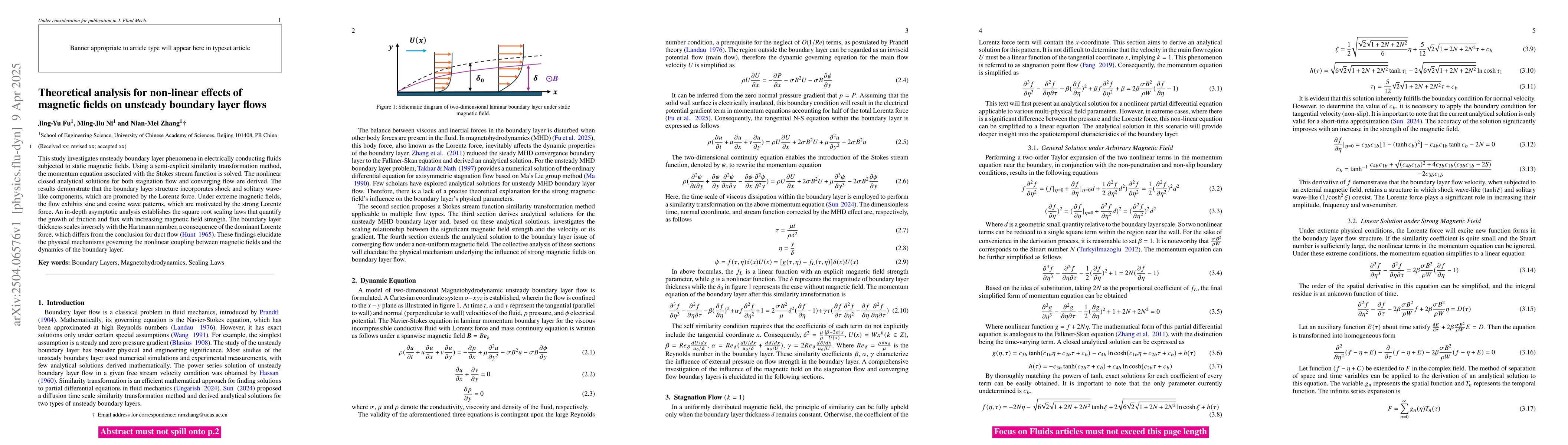 Thumbnail for Theoretical analysis for non-linear effects of magnetic fields on
  unsteady boundary layer flows