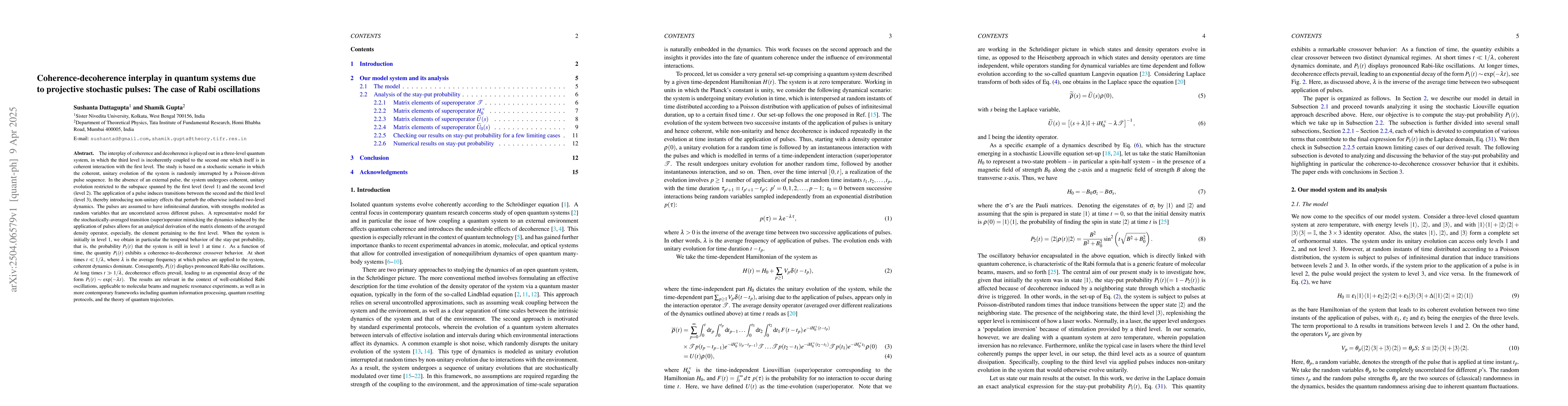 Thumbnail for Coherence-decoherence interplay in quantum systems due to projective
  stochastic pulses: The case of Rabi oscillations