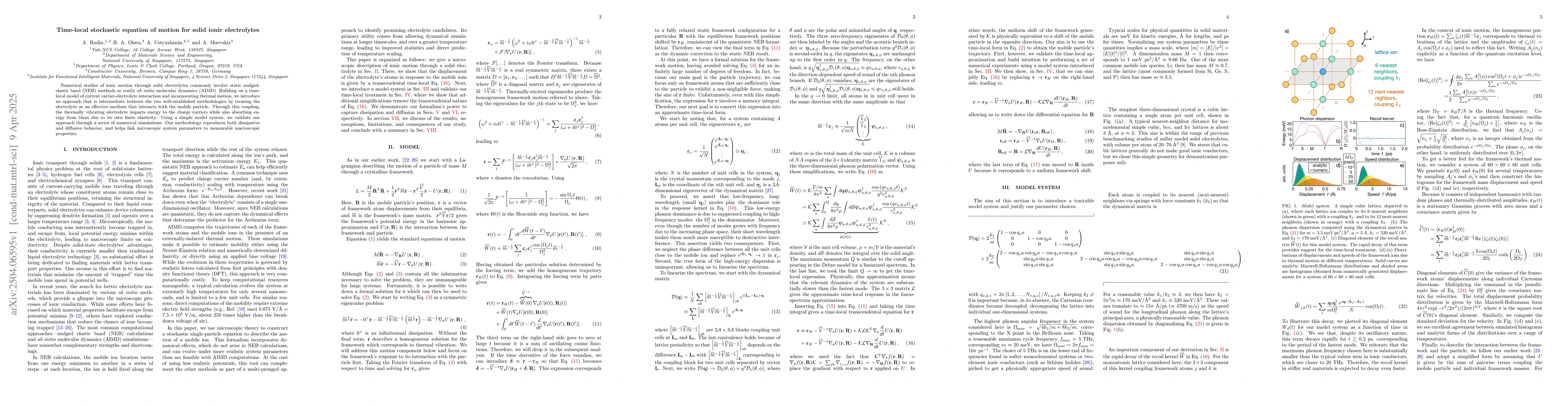 Thumbnail for Time-local stochastic equation of motion for solid ionic electrolytes