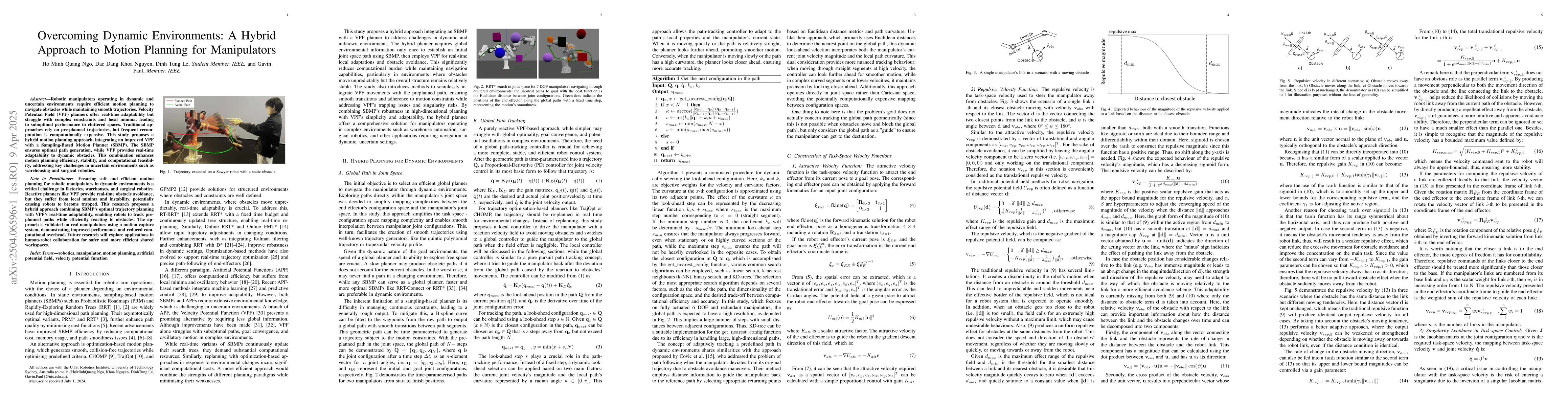 Thumbnail for Overcoming Dynamic Environments: A Hybrid Approach to Motion Planning
  for Manipulators
