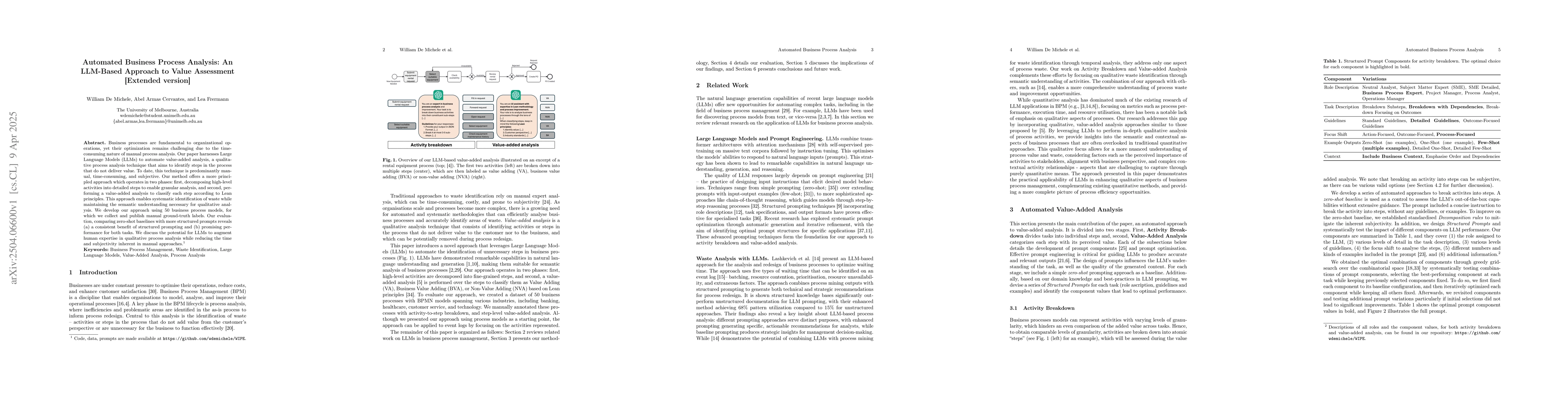 Thumbnail for Automated Business Process Analysis: An LLM-Based Approach to Value
  Assessment