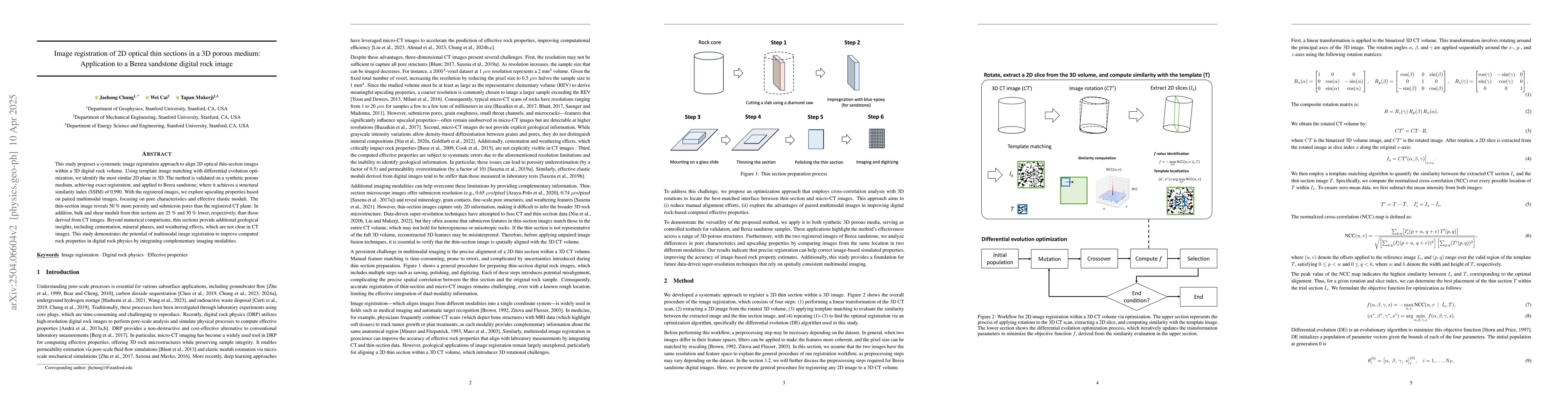 Thumbnail for Image registration of 2D optical thin sections in a 3D porous medium:
  Application to a Berea sandstone digital rock image