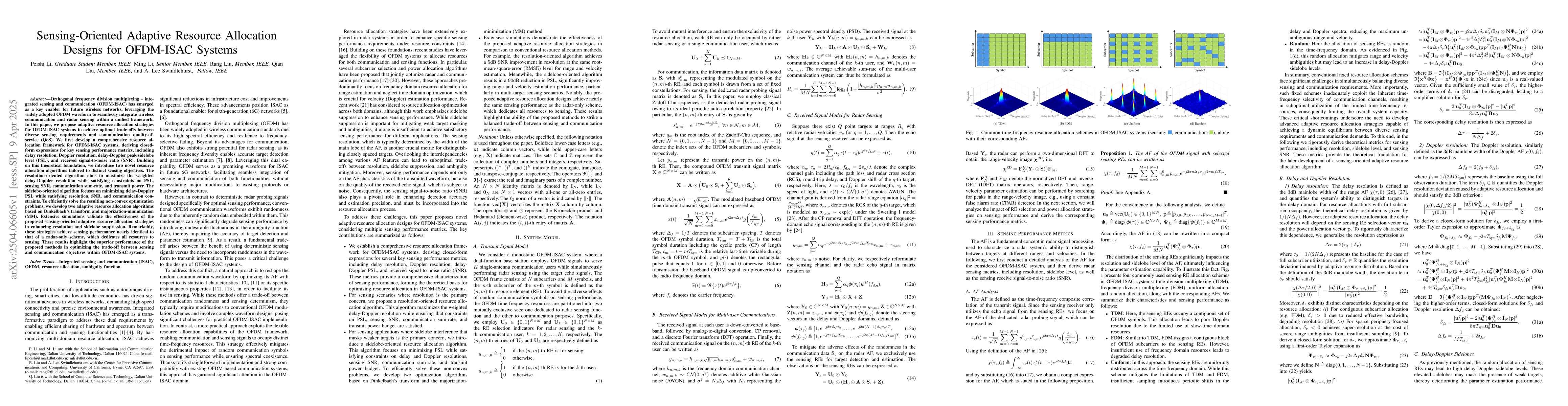 Thumbnail for Sensing-Oriented Adaptive Resource Allocation Designs for OFDM-ISAC
  Systems