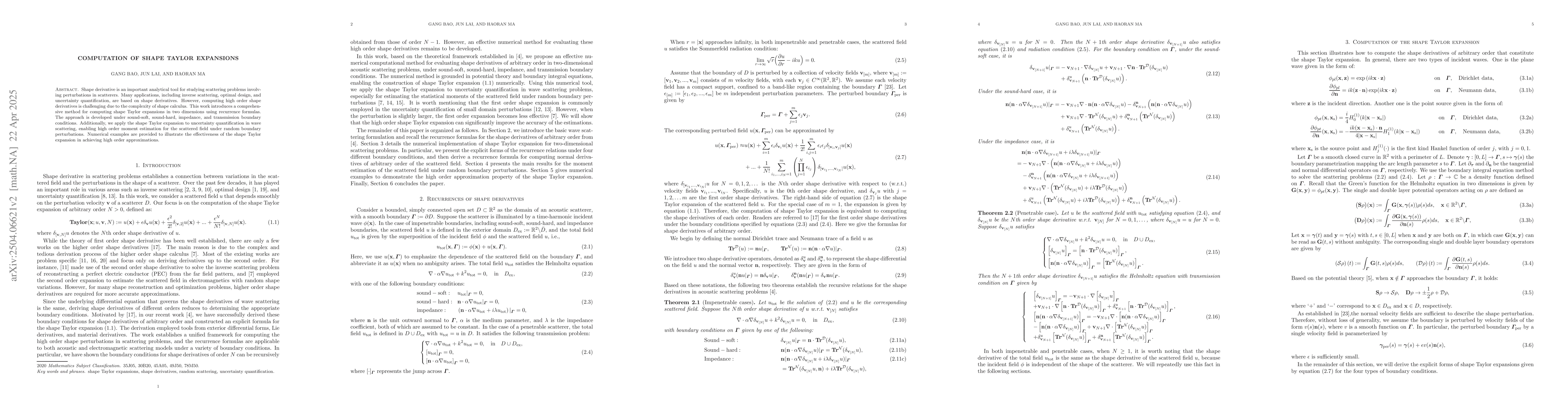Thumbnail for Computation of shape Taylor expansions