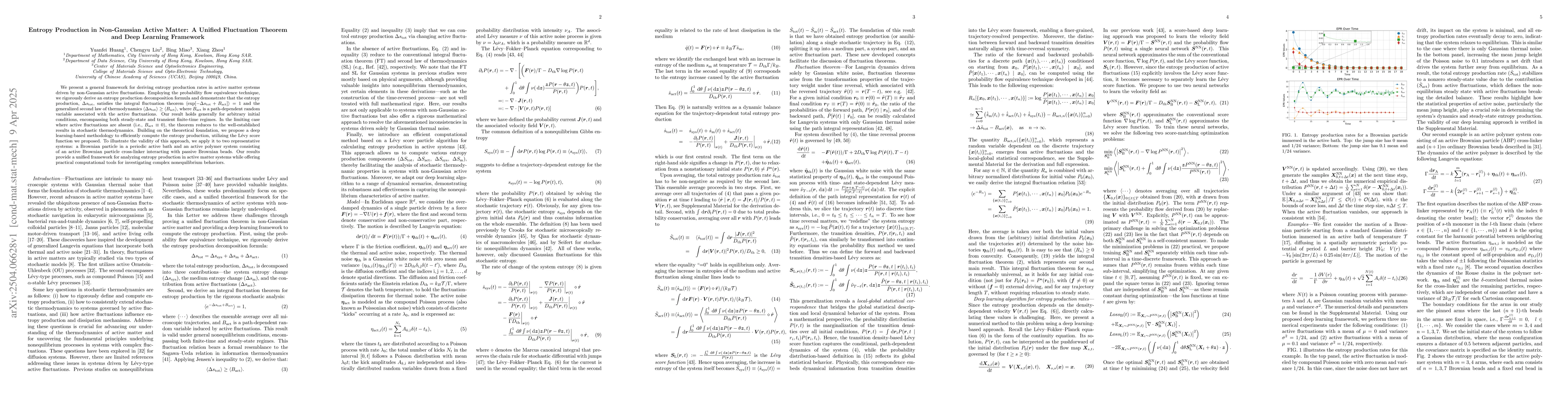 Thumbnail for Entropy Production in Non-Gaussian Active Matter: A Unified Fluctuation
  Theorem and Deep Learning Framework