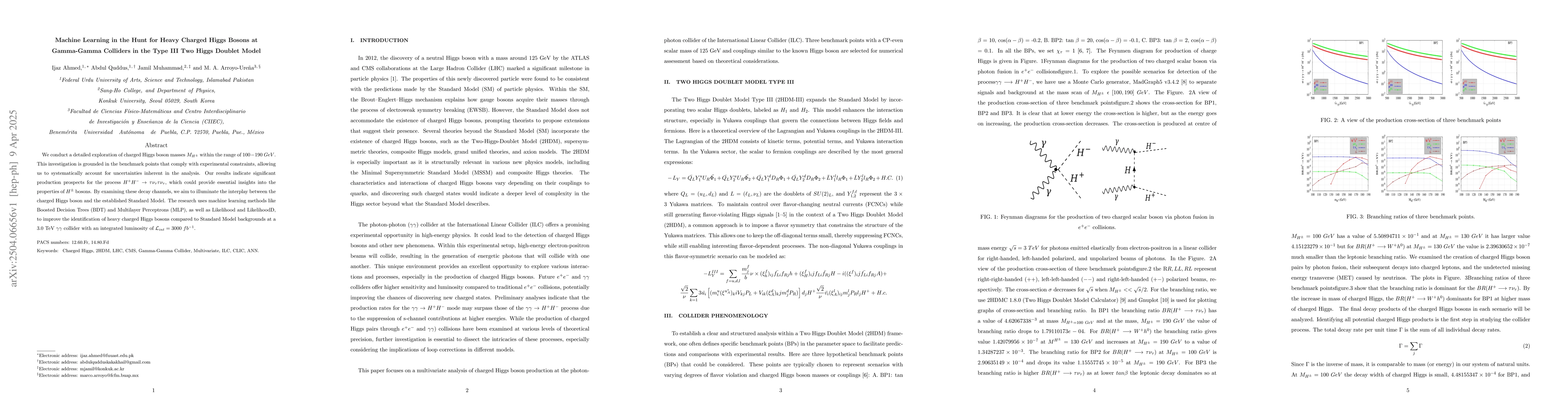 Thumbnail for Machine Learning in the Hunt for Heavy Charged Higgs Bosons at
  Gamma-Gamma Colliders in the Type III Two Higgs Doublet Model