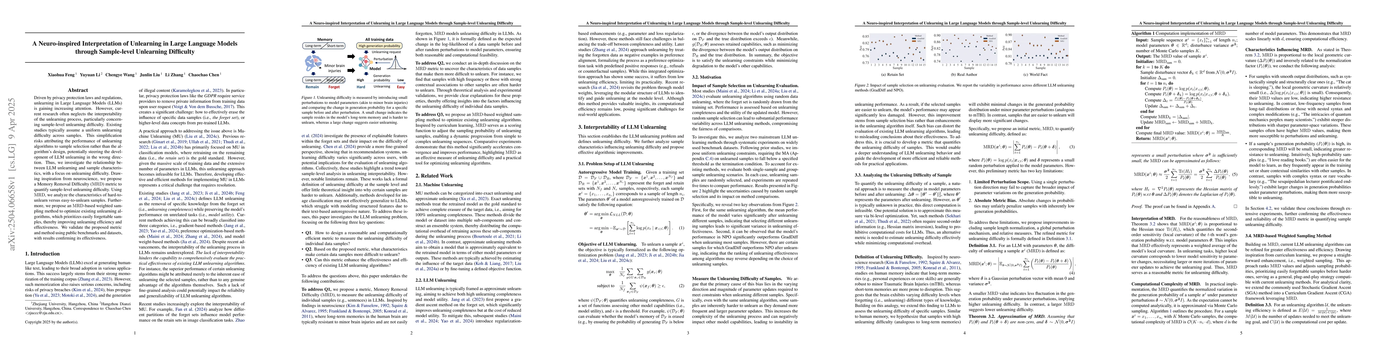 Thumbnail for A Neuro-inspired Interpretation of Unlearning in Large Language Models
  through Sample-level Unlearning Difficulty