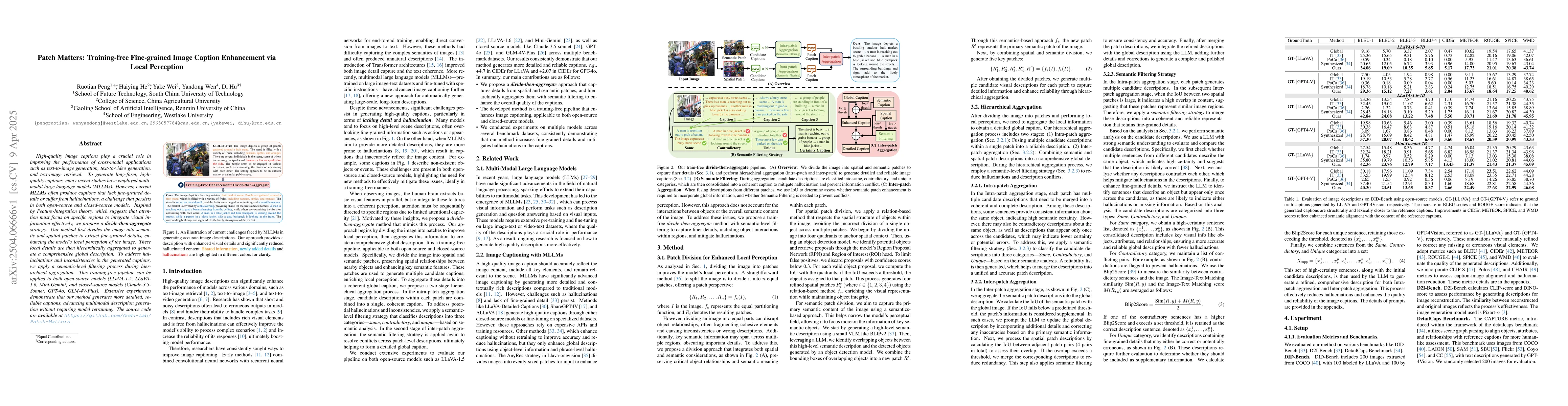 Thumbnail for Patch Matters: Training-free Fine-grained Image Caption Enhancement via
  Local Perception