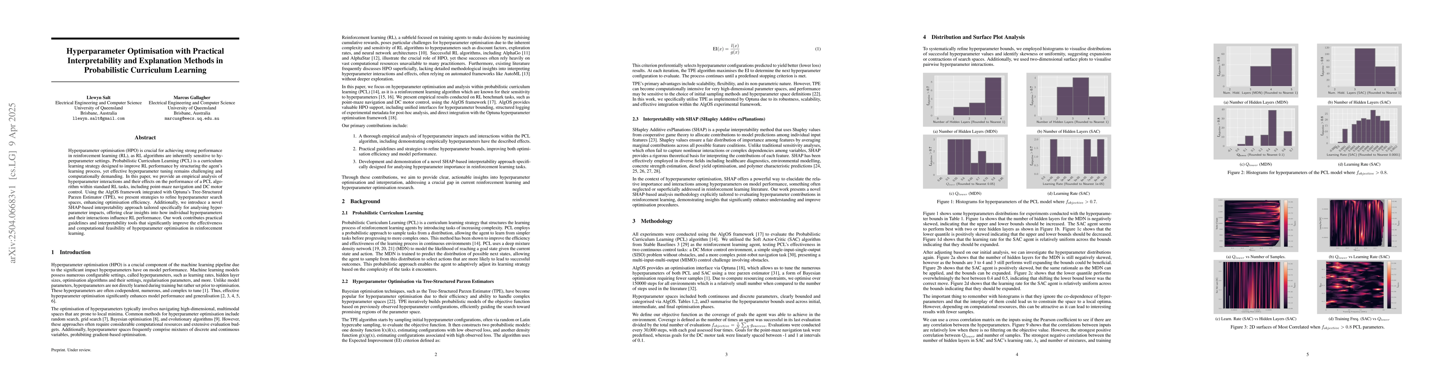 Thumbnail for Hyperparameter Optimisation with Practical Interpretability and
  Explanation Methods in Probabilistic Curriculum Learning