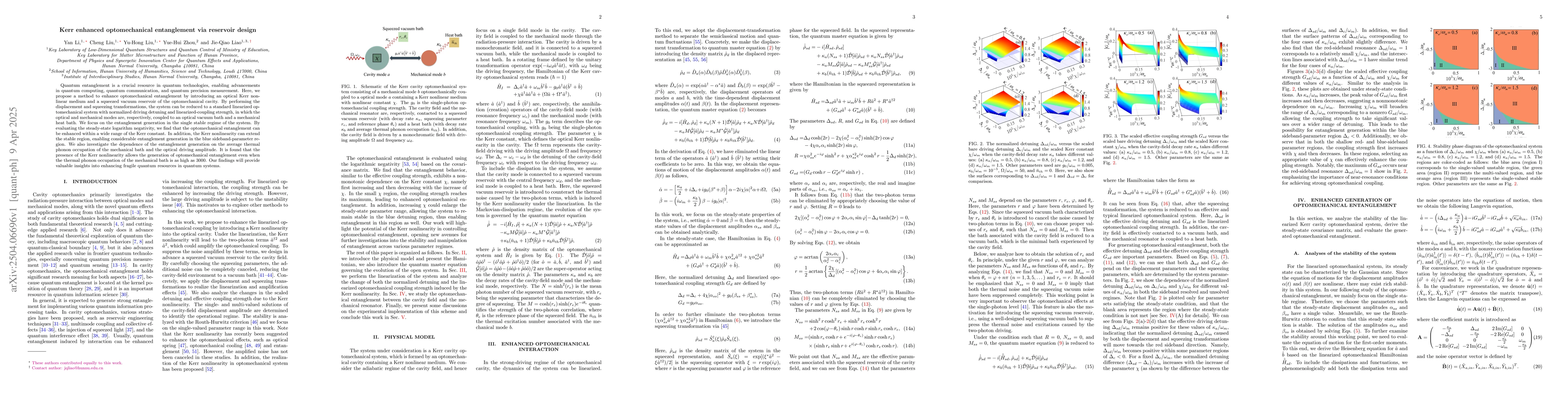 Thumbnail for Kerr enhanced optomechanical entanglement via reservoir design