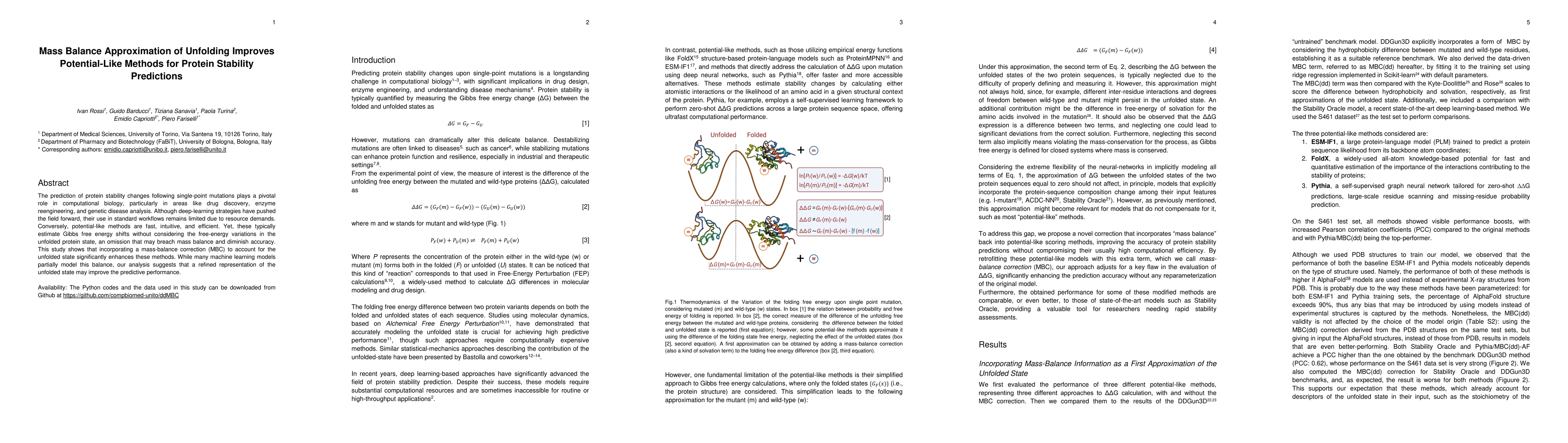 Thumbnail for Mass Balance Approximation of Unfolding Improves Potential-Like Methods
  for Protein Stability Predictions