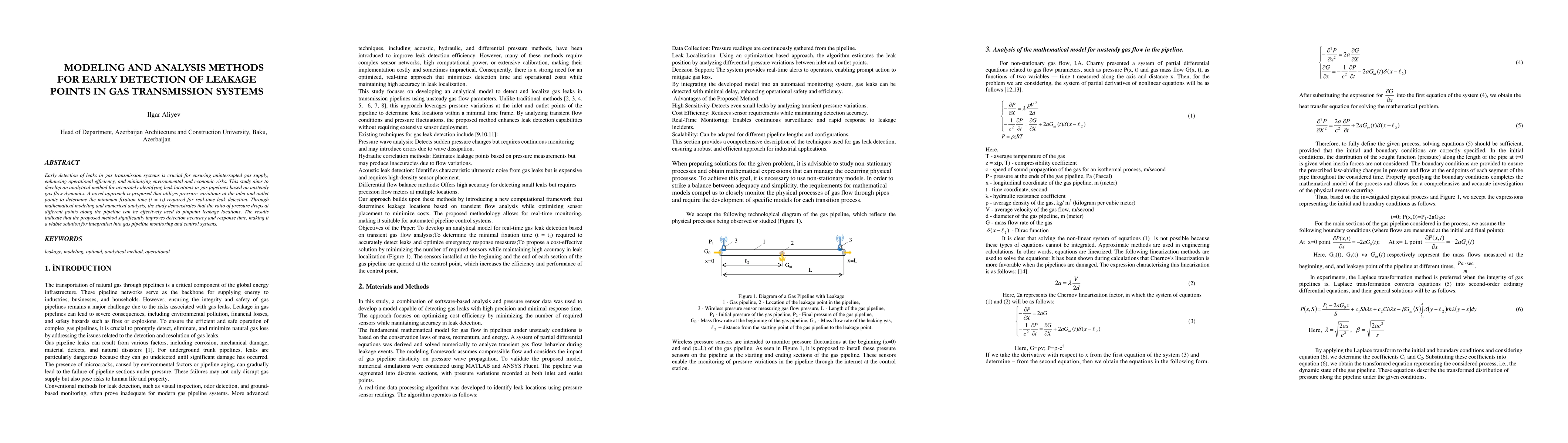 Thumbnail for Modeling and analysis methods for early detection of leakage points in
  gas transmission systems