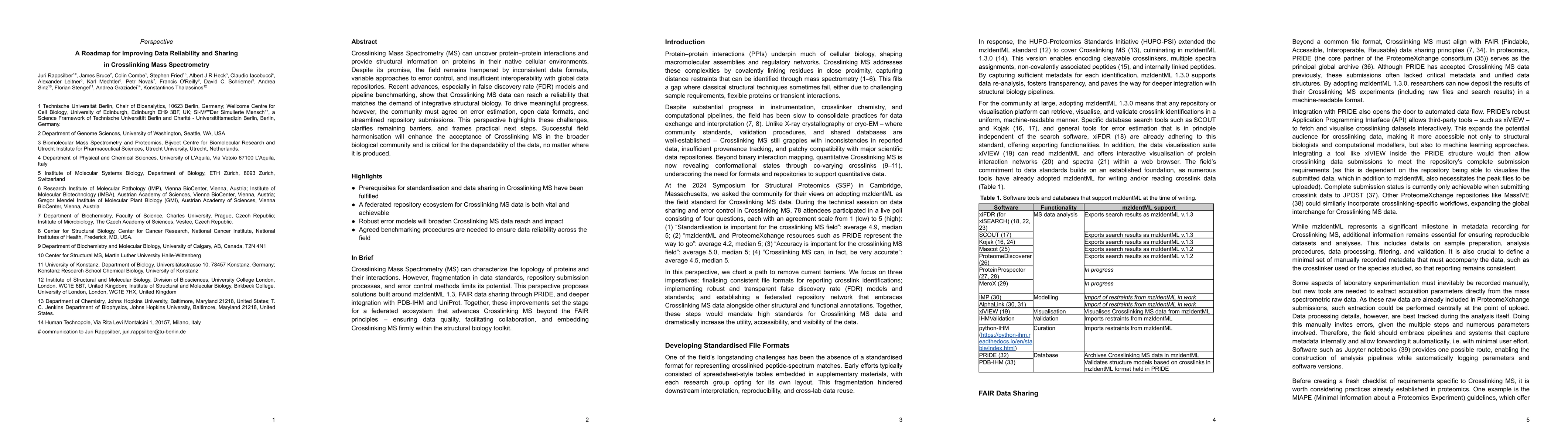 Thumbnail for A Roadmap for Improving Data Reliability and Sharing in Crosslinking
  Mass Spectrometry