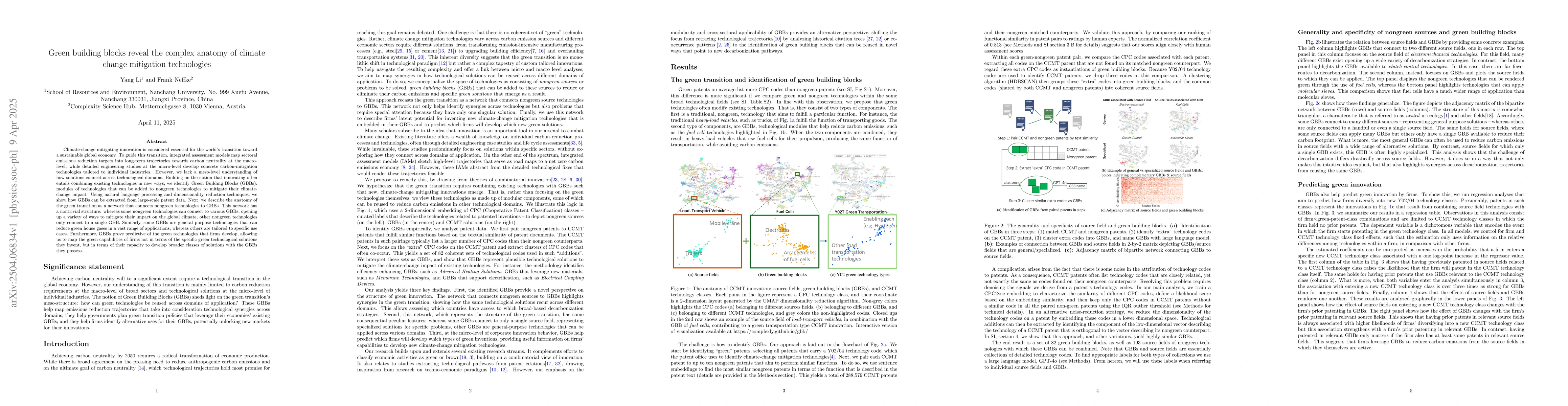 Thumbnail for Green building blocks reveal the complex anatomy of climate change
  mitigation technologies