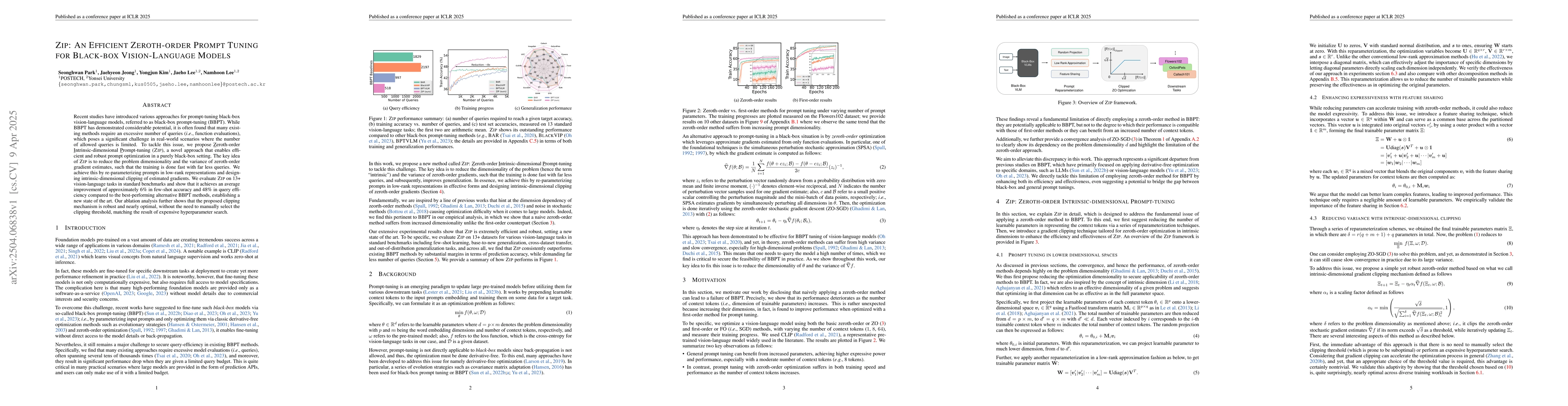Thumbnail for ZIP: An Efficient Zeroth-order Prompt Tuning for Black-box
  Vision-Language Models