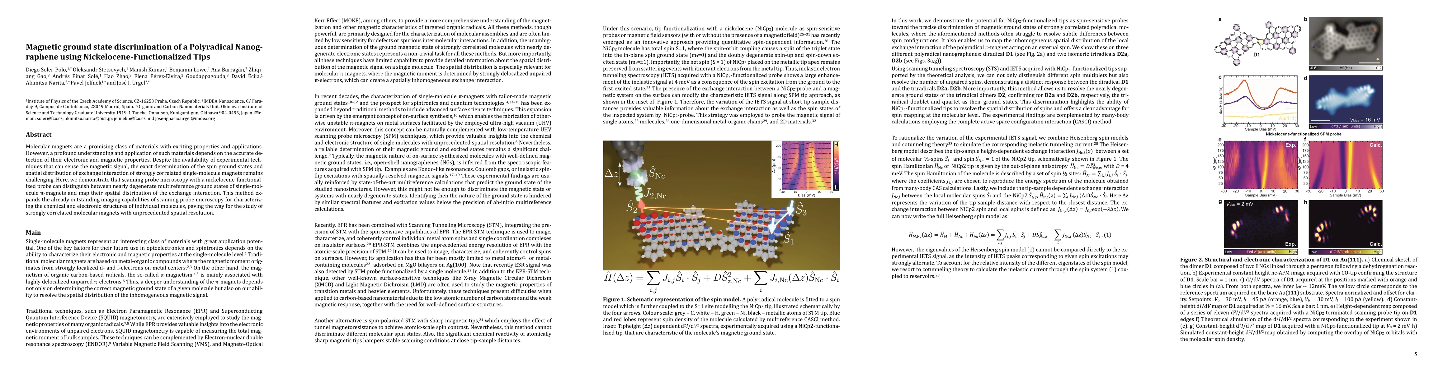 Thumbnail for Magnetic ground state discrimination of a Polyradical Nanog-raphene
  using Nickelocene-Functionalized Tips