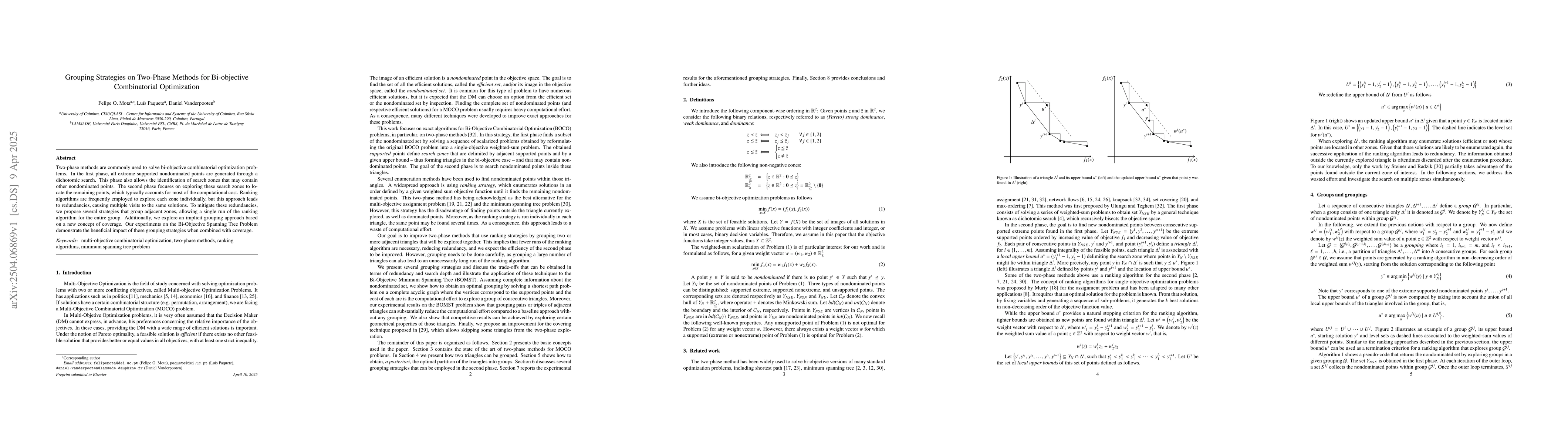 Thumbnail for Grouping Strategies on Two-Phase Methods for Bi-objective Combinatorial
  Optimization