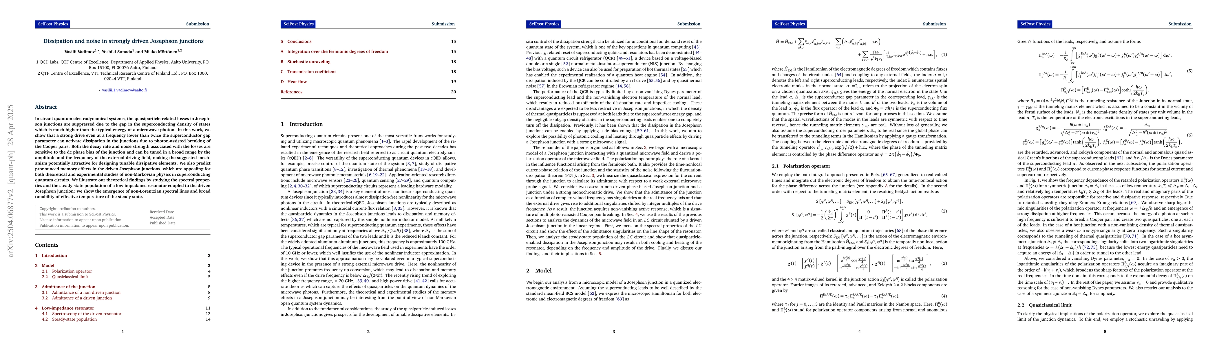 Thumbnail for Dissipation and noise in strongly driven Josephson junctions