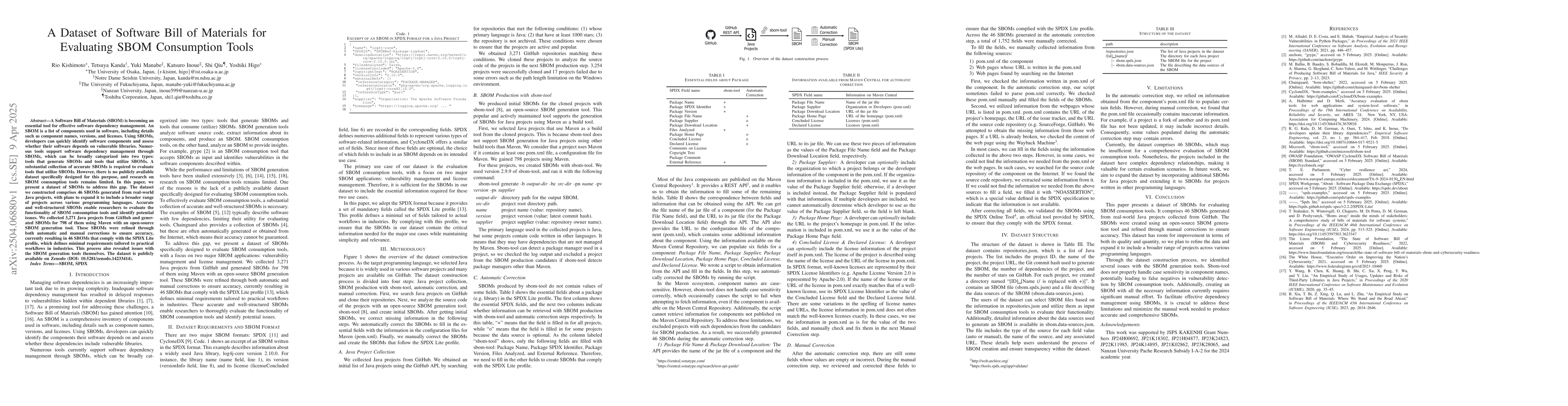 Thumbnail for A Dataset of Software Bill of Materials for Evaluating SBOM Consumption
  Tools