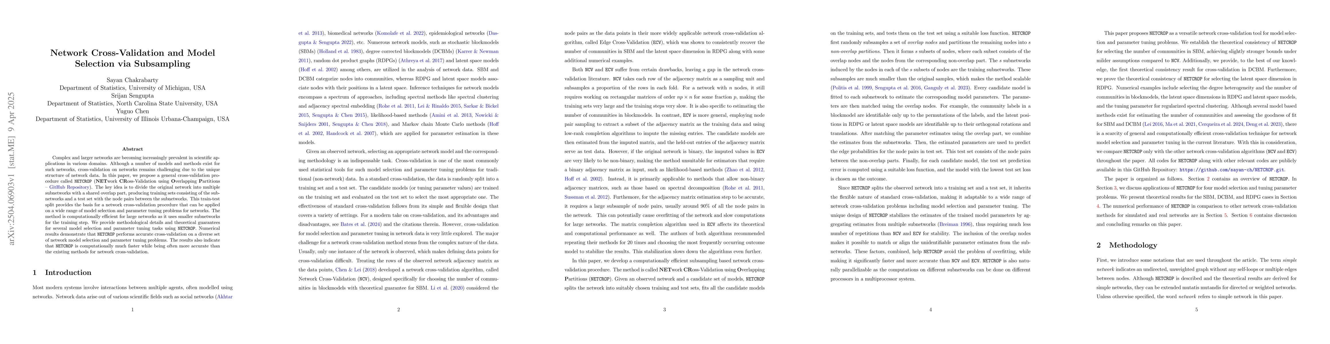 Thumbnail for Network Cross-Validation and Model Selection via Subsampling