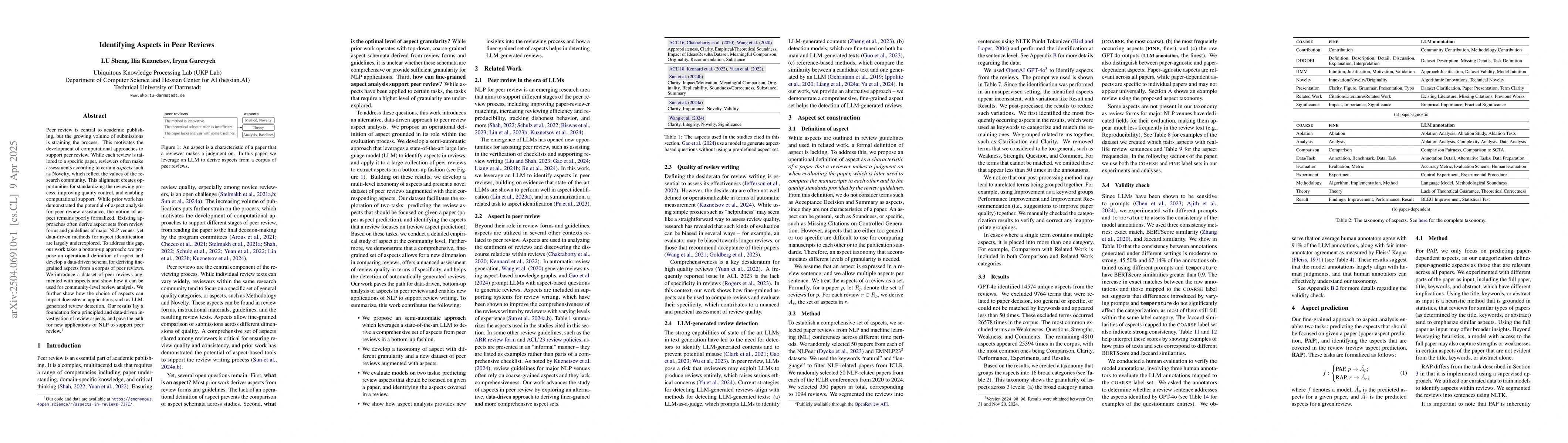 Thumbnail for Identifying Aspects in Peer Reviews