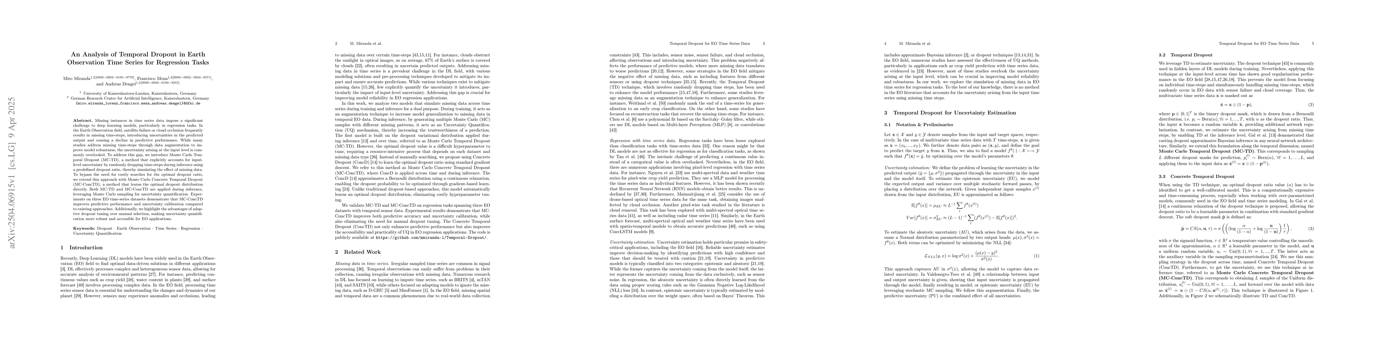 Thumbnail for An Analysis of Temporal Dropout in Earth Observation Time Series for
  Regression Tasks