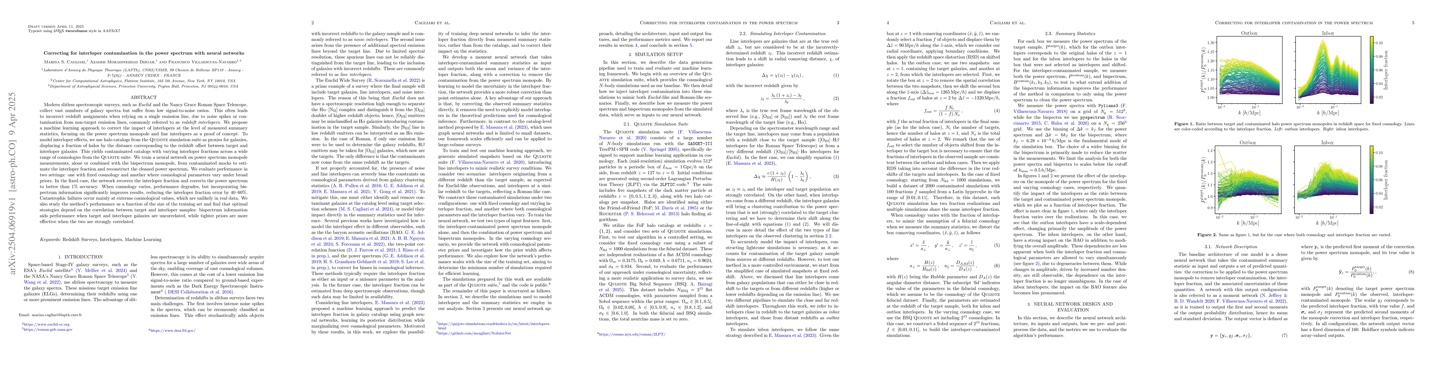 Thumbnail for Correcting for interloper contamination in the power spectrum with
  neural networks
