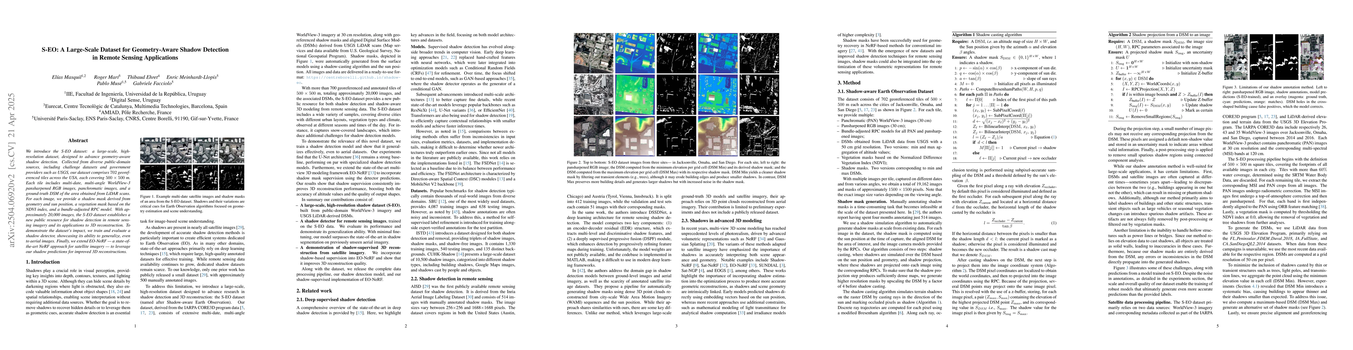 Thumbnail for S-EO: A Large-Scale Dataset for Geometry-Aware Shadow Detection in
  Remote Sensing Applications